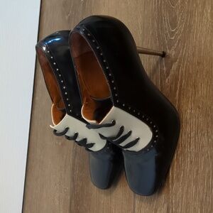 Lanvin Two-Tone Lace-Up Heels